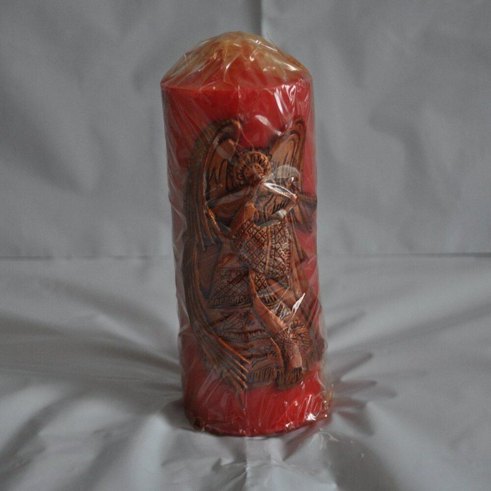 Jasco 1978 Herald Angels Playing Horn Red Candle Vintage Collectible 6" NEW